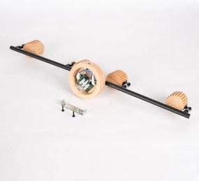 Brilagi - Lampă spot HYGGE 4xE14/15W/230V lemn de cauciuc/fumuriu