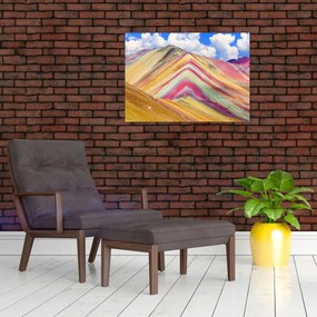 Tablou pe sticlă - Muntele Curcubeu, Peru (70x50 cm)
