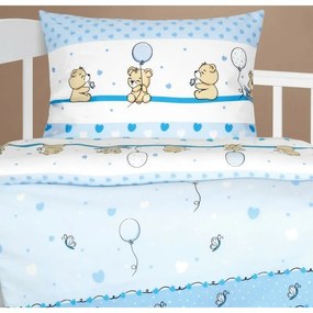 Bellatex Lenjerie de pat din bumbac Agata Bearalbastru, 90 x 135 cm, 45 x 60 cm