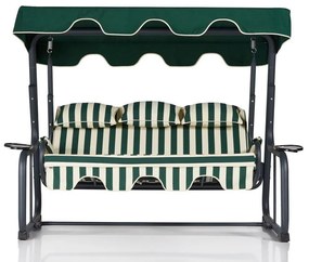 Balansoar de gradina cu 3 locuri Timsah, Verde, 200 x 165 x 110 cm