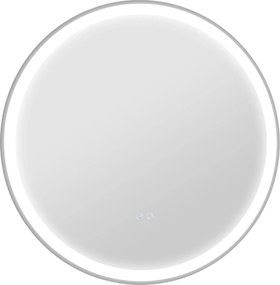 kleankin Oglindă de baie rotundă cu LED 80 cm, 3 culori, 3000-6500K, comenzi touch, memorie, antiaburire | Aosom Romania