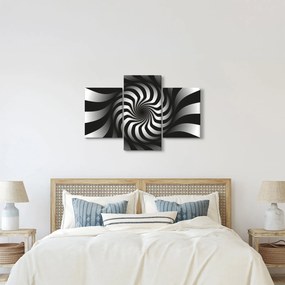 Tablou abstract cu spirala alb neagră (90x60 cm)