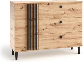 Comodă LIVIA 03 – 120x40x92.5 cm – Stejar Artisan