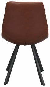 Scaun de dining cu picioare negre Rowico Alpha, maro