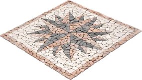 Mozaic din marmură, motiv Rosone Windrose, 90 x 90 cm