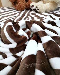 Patura Dubla Sarar Battaniye, Zebra, Alb / Maro, 200x240 cm, PSB-03