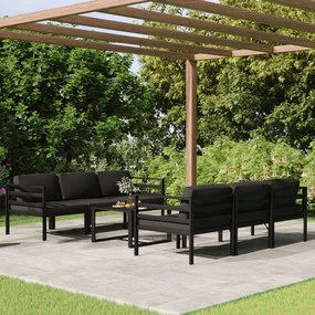 vidaXL Set mobilier de grădină cu perne, 7 piese, antracit, aluminiu