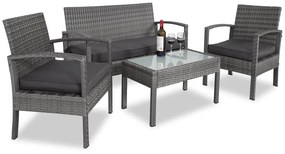 Deuba Set canapele de gradina - perne gri, antracit