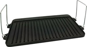 Despachetat: Placă de grătar Kinghoff KH 1262, 44 x 24 cm, două fețe – grătar și suprafață plană, fontă