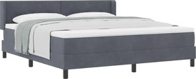 vidaXL Pat cu arcuri cu saltea Gri închis 200 x 180 cm Catifea