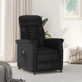 3098341 vidaXL Fotoliu rabatabil electric, negru, piele ecologică
