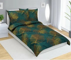 Lenjerie de pat din bumbac Bellatex Ferigi verde,140 x 200 cm, 70 x 90 cm