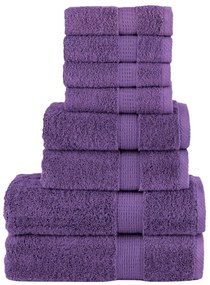vidaXL Set de prosoape premium SOLUND, 8 piese, violet, 600 g/m²