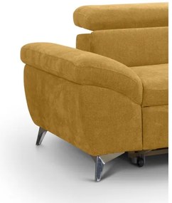 Canapea colțar extensibilă SALERNO, formă L, dreapta, galbenă