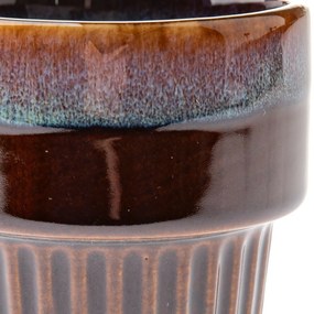 Set de 4 căni ceramice Rustik 100 ml, maro închis