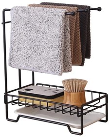 Organizator bucatarie Livit, Artima, metal, negru, 15 x 24 x 30 cm