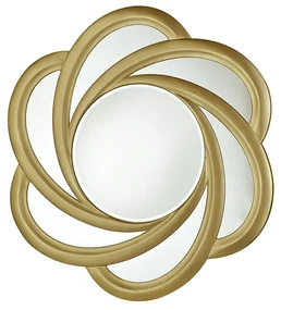 Oglinda rotunda Rhea, diametru 80 cm, rama MDF cu finisaj auriu