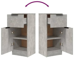 Servante, 2 buc., gri beton, 30x30x70 cm, lemn compozit 2, Gri beton