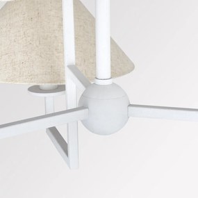 Candelabru 6 brate LUX, Metal, Alb, Abajur In, GLADWYNE