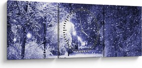 Tablou - Noaptea magică de iarnă (cu ceas) (90x30 cm)