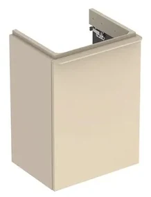 Dulap baza pentru lavoar suspendat Geberit Smyle Square gri nisip 1 usa opritor dreapta 45 cm