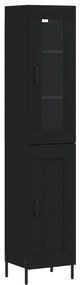 3199498 vidaXL Dulap înalt, negru, 34,5x34x180 cm, lemn prelucrat