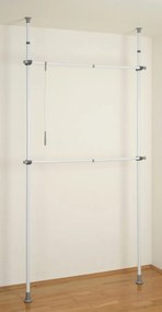 Suport extensibil pentru haine, Wenko, Herkules Basic, inox/plastic/polipropilena