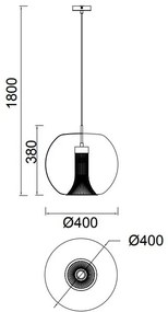 Lustra, Pendul design modern KRISS negru/ crom