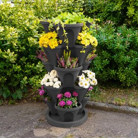Cascadă pentru flori 4Home din 5 piese, antracit, 5 etaje