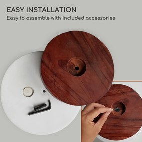 Enspijk, ghivece pentru flori, set de 2 bucăți, 2 mărimi, lemn de nuc, Polystone, produse manual