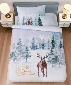 Lenjerie de pat din microsaten DEER SEASON alb + husa pentru perna 45 x 45 cm gratuita Dimensiune lenjerie de pat: 70 x 90 cm | 140 x 200 cm