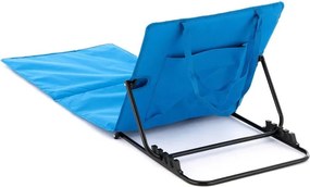 Saltea de plajă reglabilă cu spătar, albastră, 2 bucăți