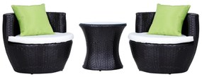Set Mobilier Gradina Outsunny, Ratan cu 3 Piese si Perne Decorative, Maro inchis | Aosom RO