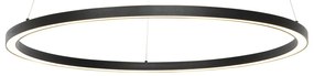 Lampă pendantă inteligentă neagră 80 cm cu LED și RGBW - Girello