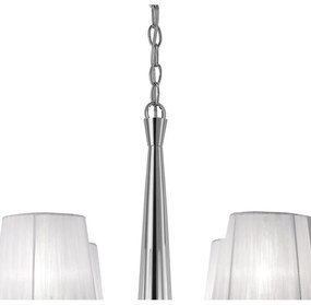 Candelabru elegant cu 4 brate Tiffany crom/ abajur alb