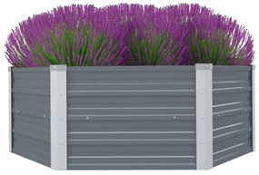 vidaXL Pat înalt cu straturi, 129x129x46 cm, oțel galvanizat, gri