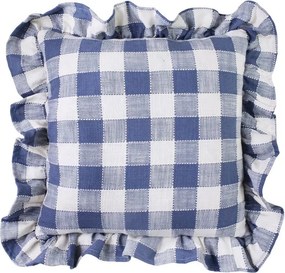 Față de pernă din bumbac organic 45x45 cm albastru, „Ida Check"