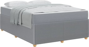 vidaXL Cadru de pat cu saltea Gri deschis 160 x 200 cm țesătură