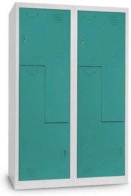 Dulap metalic Z, 120 x 50 x 180 cm, inchidere cilindrica, verde - ral 6033