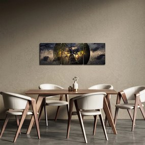 Tablou - Cerul enigmatic (cu ceas) (90x30 cm)