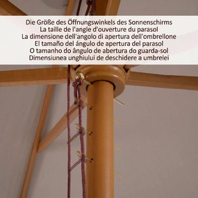 Outsunny Umbrelă de Grădină 2x3m Parasolar Impermeabil din Lemn Lacuit cu Copertină Detașabilă Gri | Aosom Romania