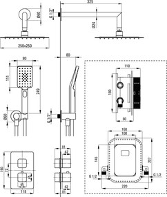 Therm Set de duș cu montare îngropată, cu BOX cu termostat BXYZNECT