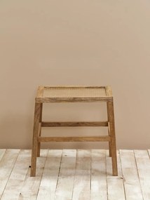 Masuta laterala, din lemn de mango, rattan si sticla, Santa Fé