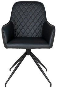 Scaun de sufragerie negru tapițat Harbo – House Nordic