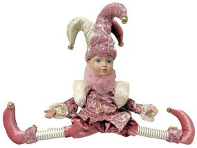 Figurina muzicala animata - Arlechin JOLLO, Roz, 45cm