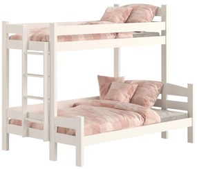 Pat supraetajat cu sertare Lovic 90x200/120x200 partea stângă - alb