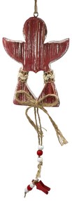 Ornament brad Craciun Angel 35cm, Rosu