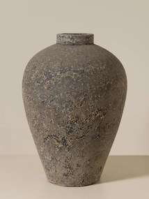 Vas decorativ din teracotta , cu finisaj antichizat , H40cm , "Patina"