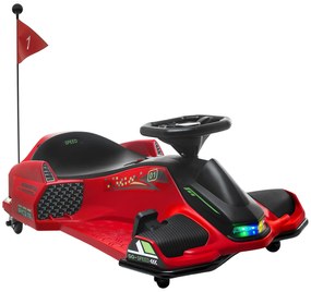 HOMCOM Kart Electric pentru Copii cu Pedale pentru Copii cu Pornire Lentă și Centură, 90x53x99 cm, Roșu | Aosom Romania