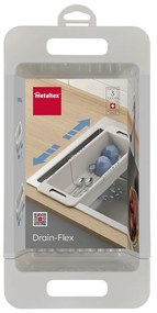 Scurgător telescopic pentru chiuvetă gri ajustabil din plastic 52x18 cm – Metaltex